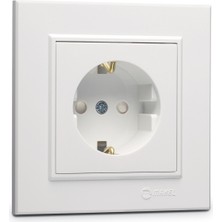 Makel Karea Çocuk Korumalı Topraklı Priz Beyaz (4'li Paket)