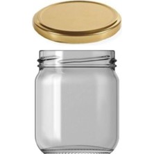 OEM 10'lu Cam Kavanoz 210 cc Kapaklı - Beyaz/gold Kapak - Mama Bebek