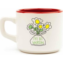 OEM Iyi Ki Varsın Papatya Buketi Beyaz Venüs Kupa - Hediyelik Kupa Fincan Mug