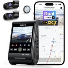 OEM A229 Pro 3 Kameralı Ön-Iç-Arka 4K+2K+1080P Hdr Sony Starvis 2 Ile Uyumlu Wifi Gps Araç Kamerası
