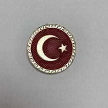 OEM Asyabayrak, Gri Çerçeveli Türk Bayraklı Yaka Rozeti, Griçerçevelirozet