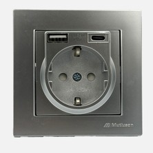 Mutlusan Rita USB Type-C Priz Inox (3'li Paket)