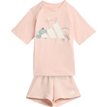 Mey İthalat Adidas Üniseks Bebé Tıro_nster T-Shırt Set, Allık Pembe/beyaz, 12-18 Ay