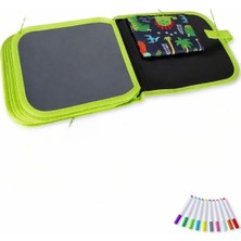 OEM Silinebilir Doodle Çizim Defteri, Dinozor Temalı, 6 Sayfa, 6 Kalem ve 2 Silme Bezi Dahil, Taşınabilir