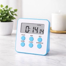 OEM Mr Alarmlı Dijital Öğrenci Sınav Masa Kronometresi – 24 Saat Geri Sayım Timer, 2 Kademeli Alarm, LCD Ekranlı (Mavi)