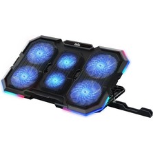 Mey İthalat Classone Mila Serisi M6 R-Type 15-17 Inch Uyumlu 2200 Rpm, Rgb Işıklı, 6 Fan, Telefon Stand, 2 USB Notebook Soğutucu Stand