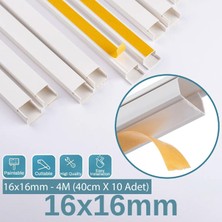 OEM 4 Metre (16X16MM) | Kendinden Yapışkanlı Kablo Kanalı | 4m (10 Adet x 40CM) | Kablo Gizleyici