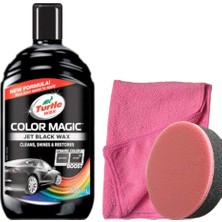OEM Jet Black Renkli Cila Siyah 500 ml + Pasta Cila Süngeri + 3 Bez