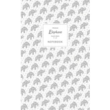 Mey İthalat Elephant Notebook - Ruled Pages - 5x8 - Premium: (White Edition) Fun Notebook 96 Ruled/lined Pages (5x8 Inches / 12.7X20.3CM / Junior Legal Pad / Nearly A5)