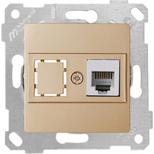 Mutlusan Rita Mekanizmalı Tuş Telefon Prizi 1XRJ12 Dore (5'li Paket)