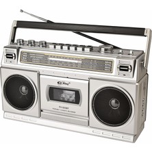 OEM Teleskopik Antenli Kaset Çalar Radyo – Am/fm/sw1-2 4 Bant, Bluetooth/usb/tf Mp3 Müzik Çalar, Kayıt Özellikli, Kulaklık Girişli, 220V Veya 6V Pille Çalışma | CVR-555BT (Gri)