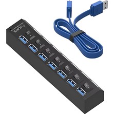 OEM A5258 7 Portlu USB 3.0 Hub Anahtarlı Çoklayıcı Çoğaltıcı Switch