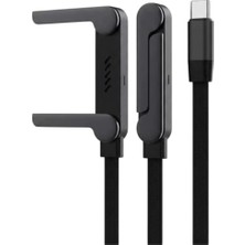 OEM 240W Ultra Hızlı Type-C Şarj Kablosu – 1.5m Örgülü, Katlanabilir Standlı Ergonomik Tasarım, Pd Hızlı Şarj ve Data Aktarım Kablosu