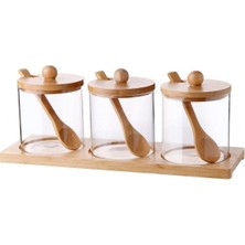 OEM Bambu Standlı 3'lü Cam Baharatlık, Borasilikat, 3'lü Baharat Seti - Şık ve Fonksiyonel Bambu Standlı Mutfakta Düzeni ve Lezzeti Bir Arada Yaşayın!