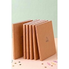 OEM A5 Ebat Kraft Kapak Minimal Ikonlu 6'lı Set 2*(Çizgili-Çizgisiz-Kareli) 120 Sayfa Defter Çek Kopart Sayfa Mikro Perforaj