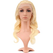 Gerçek Front Lace Dalgalı Platin Tül Peruk / 60/65CM