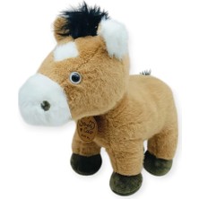 Peluş Hayvanlar Sesli 30 cm At - Koyu Kahverengi - 1 Adet