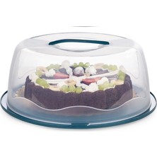 OEM Geçmeli Kilitli, Kapaklı ve Kulplu Yaş Pasta, Kek Taşıyıcı, Mutfak Saklama Için Yuvarlak Fanus, Bpa Içermeyen Kek Fanusu, Börek, Çörek Saklama Kabı, Cupcake, Turta Taşıma Kutusu (1, Lacivert, 12×28)