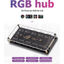 OEM 4847 Argb Rgb LED 3 Pin 11 Port 5V Sata Power Güç Fan Çoklayıcır Şerit Hub Kablo Splitter