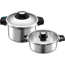 OEM Quick And Safe Indüksiyon Tabanlı Düdüklü Tencere Seti 4+6 Lt Metal
