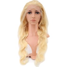 Gerçek Front Lace Dalgalı Platin Tül Peruk / 75/80CM