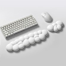 OEM Klasse Cloud Klavye ve Mouse Bilek Destek Seti, Bulut Ergopad, Kaymaz Tabanlı, Nefes Alan Kumaş, Ağrı Önleyici (Bilek Desteği Seti, Beyaz)