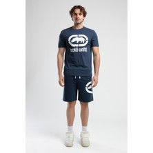 Ecko Unltd. TRINITY Lacivert Örme Şort Nakışlı Standard Fit Erkek Örme Şort