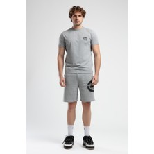 Ecko Unltd. CORINTH Gri Bisiklet Yaka Baskılı Standard Fit Erkek Tshirt