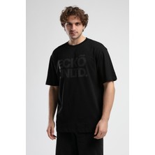 Ecko Unltd. ASTORIA Siyah Bisiklet Yaka Baskılı Oversize Erkek Tshirt