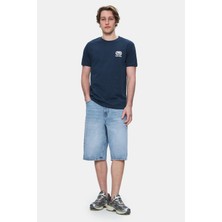 Ecko Unltd. CORINTH Lacivert Bisiklet Yaka Baskılı Standard Fit Erkek Tshirt