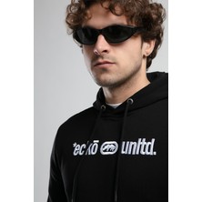 Yorker Siyah Sweatshirt Nakışlı Loose Fit Erkek Sweatshirt