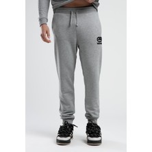 Pıerson Gri Rahat Kesim Nakışlı Loose Fit Erkek Eşofman Alt