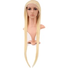 Gerçek Front Lace Düz Platin Tül Peruk / 85/90CM