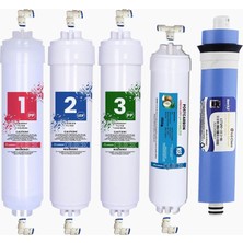 OEM Ihlas Aura Cebilon Plus Uyumlu 12 Inç Inline 5'li Membranlı Filtre Seti (Dirsek Hediyeli)