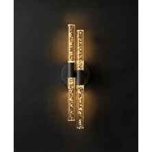Backhome Bubbleflux Dubble Medium 40 cm Modern Tasarım LED Aplik - Duvar Lambası - Siyah - Elektrikli - Günışığı