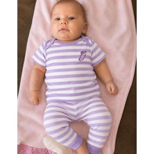 Organickid Summer Kız Bebek Lila Kısa Kol Pijama Takımı