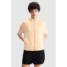 Ecko Unltd. Junıper Regular Fit Kapüşonlu Baskılı Kadın Turuncu Sweatshirt