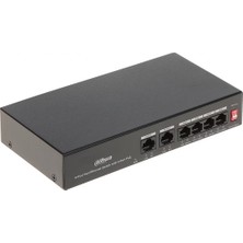 Hsc Bilişim Dahua PFS3006-4ET-36, 4 Port, Megabit, Poe 36W, 2 Port Uplink, Yönetilemez, Masaüstü Switch