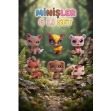 Farbu Oyuncak Pet Star Little Sevimli Minişler 6'lı Miniş Oyuncak Seti Hayvan Figür ve Aksesuarları 3046A22