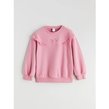 Lc Waikiki Yeni Sezon Bisiklet Yaka Baskılı Kız Çocuk Sweatshirt