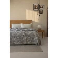 First Choice Orneta %100 Pamuk 3 Kat Müslin Yatak Örtüsü Seti Lacivert