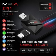 MPIA Bluetooth 5.4 Kablosuz Carplay Android Auto Adaptörü Wifi 6 USB C USB A Tak Çalıştır