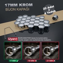 WPI 20 Adet + 4 Yedek Bijon Kapağı 17MM + Sökme Aparatı ( Peugeot - Citreon - Fiat - Renault - Opel - Toyota - Volkswagen - Hyundai - Kia ) Oem: 5408.12 / 9644577080 / 1611818780 / PB9081 / 26050