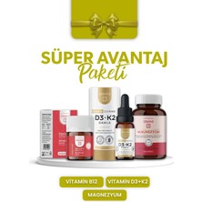 Erbatab Süper Avantaj Paketi – D3K2, B12-B9 ve Magnezyum Takviye Seti, Bağışıklık ve Enerji Desteği için