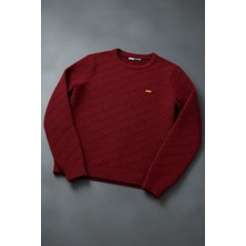 U.S. Polo Assn. Erkek Slim Fit Bisiklet Yaka Bordo Kazak 50297050-VR014