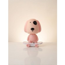Light House Kaykay Figürlü Pembe Çocuk Odası Masa Lambası Abajur (40X25 Cm)
