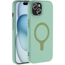 Goocamp iPhone 15 Kılıf Pastel Renkli Magsafe Kamera Yükseltili Silikon Gcmp