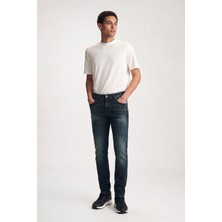 Banny Jeans Erkek Orta Bel Taşlanmış Jean Pantolon Lacivert