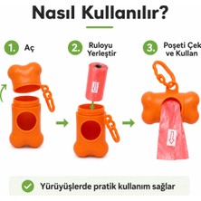 Yulu 2’li Kemik Şekilli Köpek Dışkı Poşeti Kutusu Klipsli Taşıma Aparatı