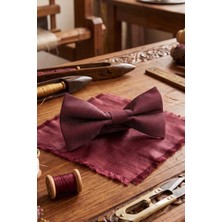 Kravatkolik Bordo Çizgi Ipek Papyon SB197